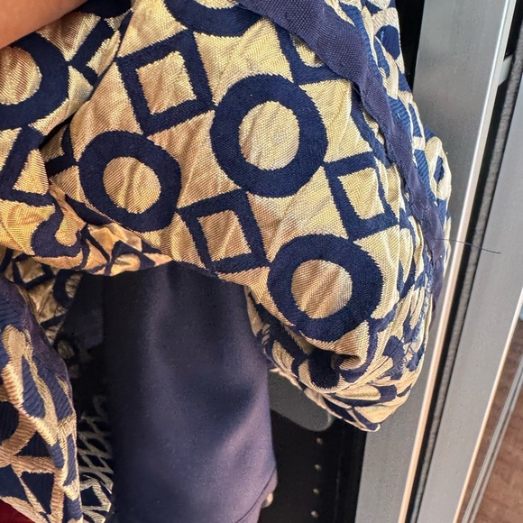Ralph Lauren Navy and Gold Geometric Mini Dress. Ptp 17” length 34” - Picture 8 of 9